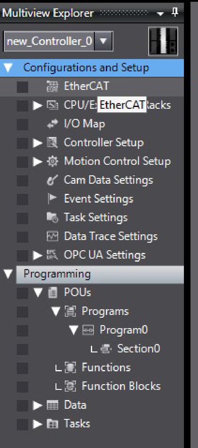 Omron Sysmac Studio EtherCat Section