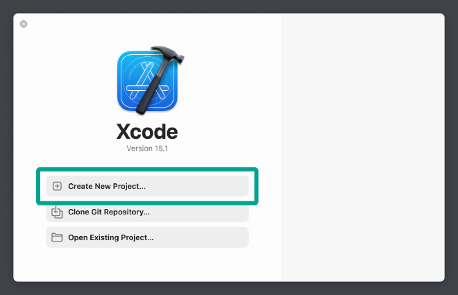 xcode create new project