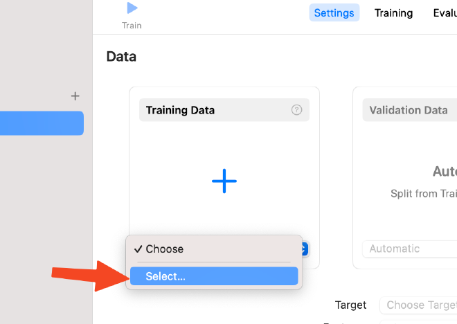 Create ML Choose Data