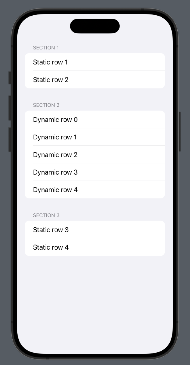 Swiftui list with section